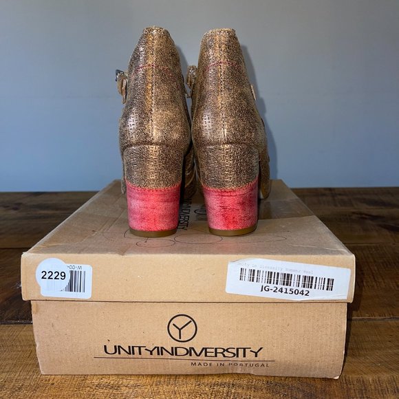 NIB Women's Unity in Diversity Buttercup Red Open Toe Booties‎ EUR 41 US 10 - Picture 3 of 8